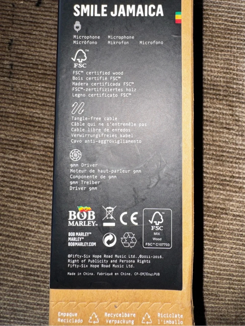 House of Marley Smile Jamaica Wired In-Ear Headphones with Mic | New in Box